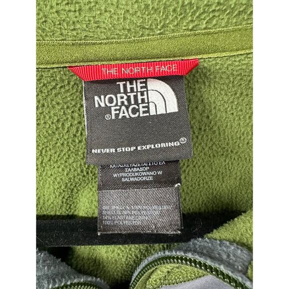 The North Face Men's Fleece Pullover FlashDry Olive Green Sweater Gray Pocket XL - Picture 4 of 10